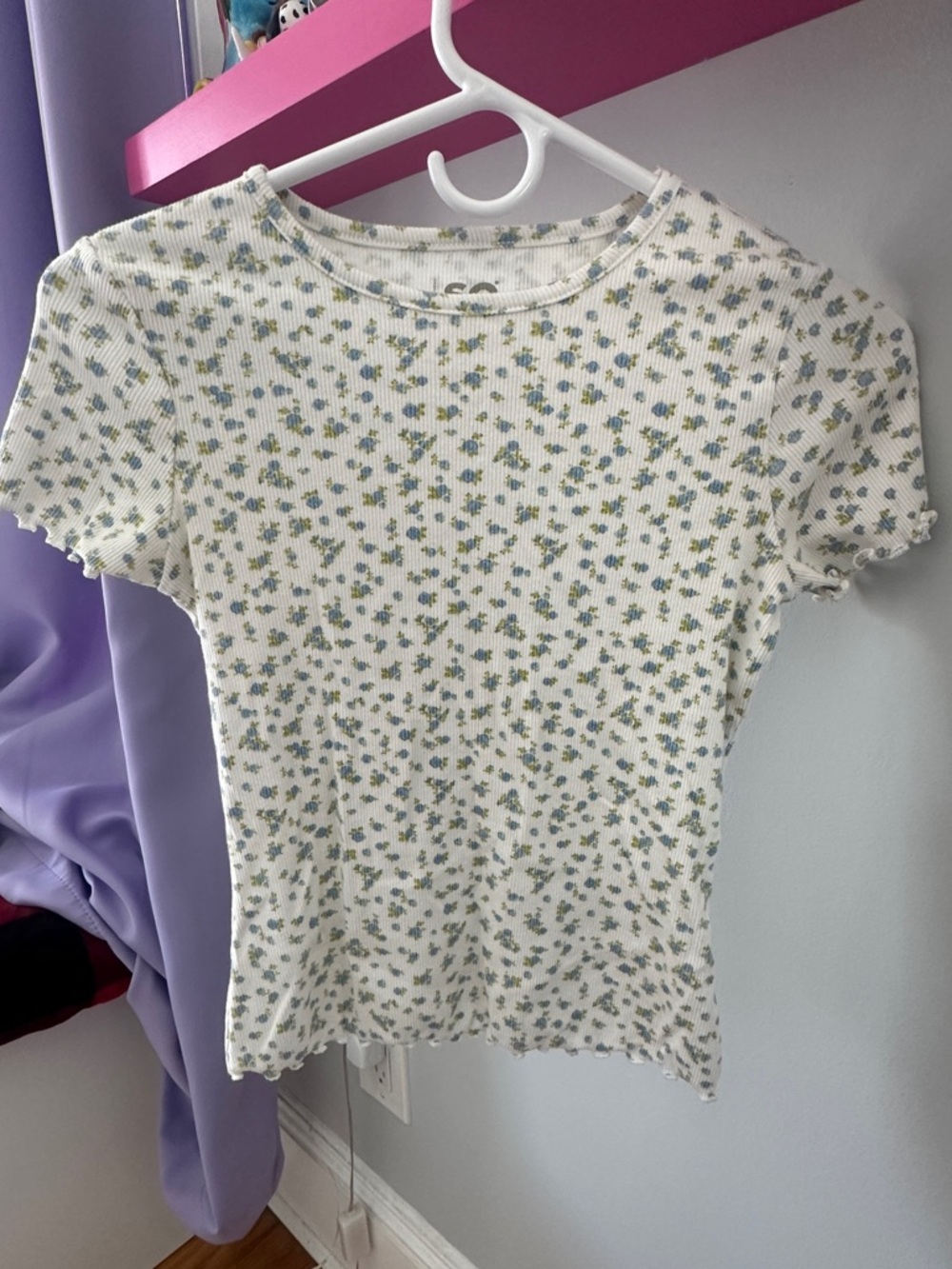 Floral Print Ribbed shirt